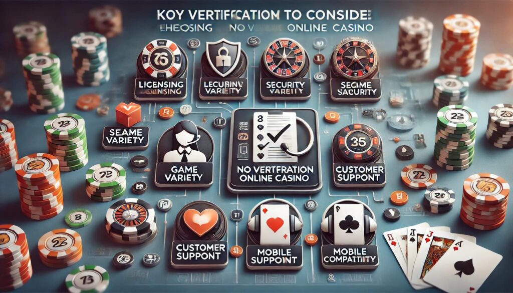 Key Criteria to Consider When Choosing a No Verification Online Casino