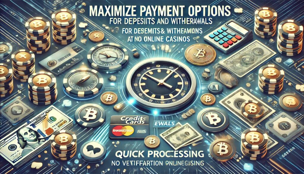 Maximize Payment Options for Deposits and Withdrawals at No Verification Online Casinos